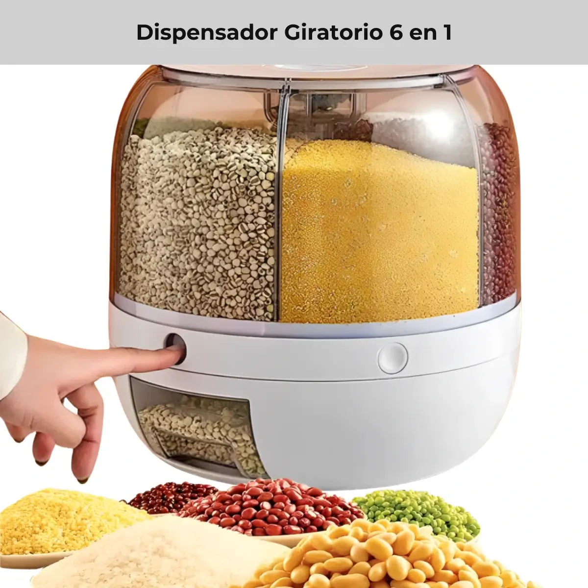 Dispensador Giratorio Para Granos 6 Divisiones