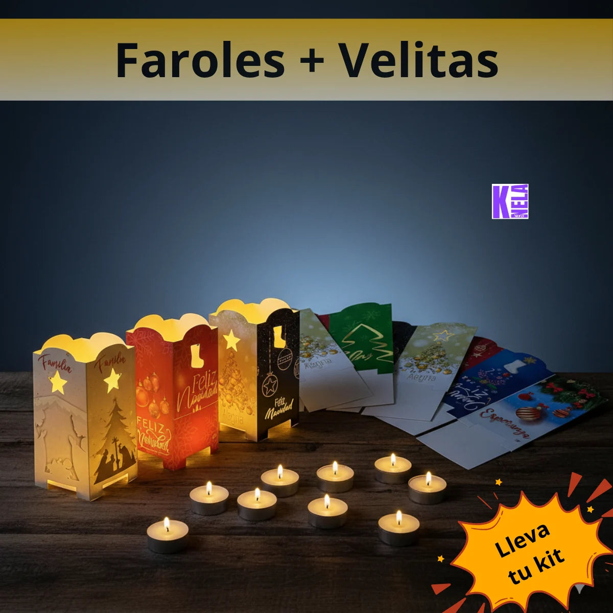 🎄 Kit Faroles Navideños con velas
